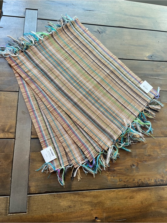 Pier 1 Other - Pier 1 Set of 4 Multicolor Woven Bamboo Placemats with Fringe NWT